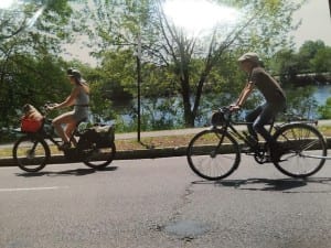 Cyclists on Memorial Drive