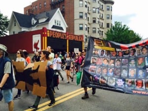 Black Lives Matter marches past The People's Republik